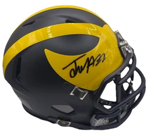 JUSTICE HAYNES AUTOGRAPHED SIGNED MICHIGAN WOLVERINES MINI HELMET PSA/DNA - Picture 1 of 2