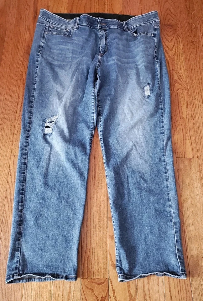 Jeans jeans azul lavagem Venezia By Lane Bryant perna reta feminino tamanho 22 Lt - Imagem 1 de 1