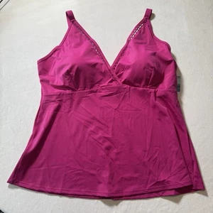 Ruby Ribbon St Tropez Tankini Orchid Swim Top Beach Summer Women's Size 22 #1910 - Picture 1 of 5
