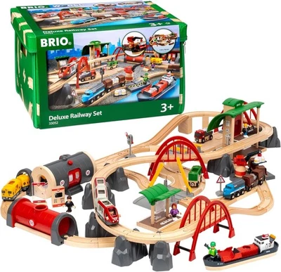 BRIO World Deluxe Railway Set - 87-Piece Wooden Train Set - MESH Accredited 3+ - Image 1 of 3