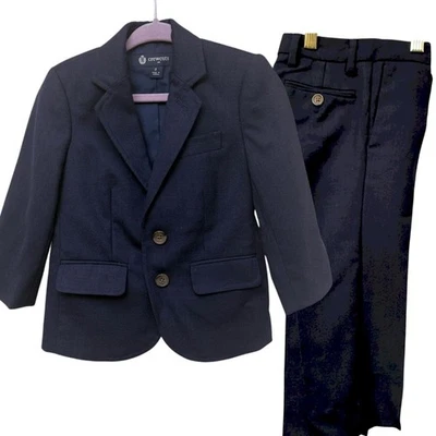 CREWCUTS Traje Niños Pequeños Talla 2 Niño Pequeño Azul Marino Lana Thompson Blazer con Pantalones Foto 1 de 4