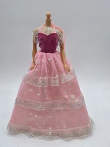 Vintage 1985 Dream Glow Barbie #2248 REPLACEMENT Pink Dress w/Stars - Picture 1 of 19