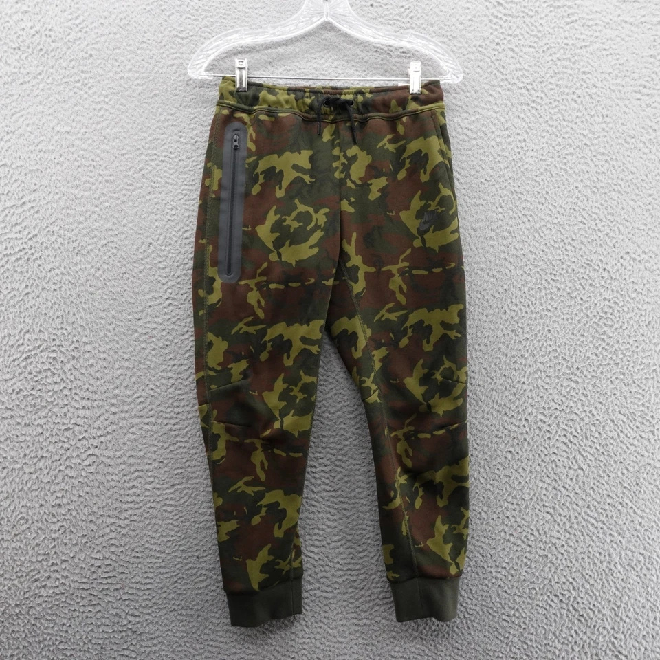 Calça de moletom Nike Tech Fleece masculina camuflada verde média marrom nova com etiquetas - Imagem 1 de 4