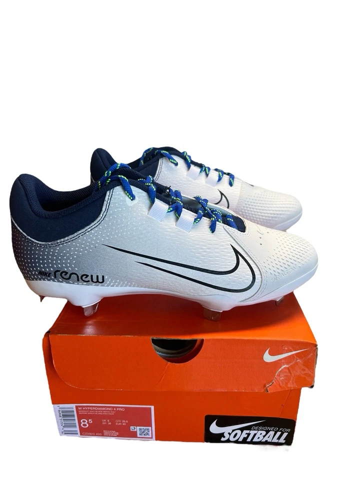 Nike Hyperdiamond 4 PRO Women’s Metal Size 8.5 CZ5920 400 Navy Black White