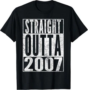 Straight Outta 2007 18th Birthday Gift 18 Years Old Boy Girl T-Shirt Hoodie - Picture 1 of 13