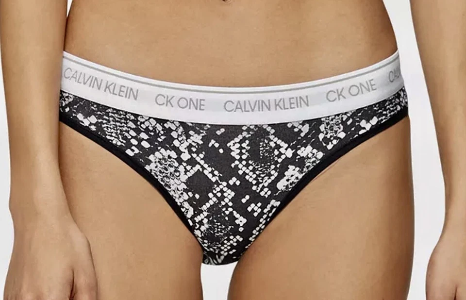 Braguita de bikini para mujer Calvin Klein CK One algodón negro blanco estampado de serpiente S 5 L 7 Foto 1 de 4