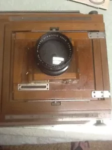 ANTIQUE FRANCE HERMAGIS PARIS 4,5 F-270mm ANASTIGMAT WOODEN CAMERA - Picture 1 of 12