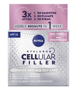 NIVEA HYALURON CELLULAR FILLER Anti Age Face Cream For All Skin Types 50ml - Picture 1 of 3