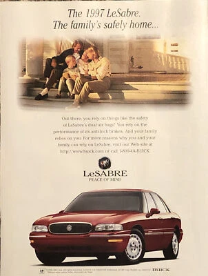 1997 Buick LeSabre PRINT AD Dual Air Bags - Peace Mind - Family Safe VTG 1990s - Image 1 of 4