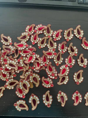 Beautiful Handmade Crystal Patches  2" Long Round Set of 50+ - Image 1 of 3