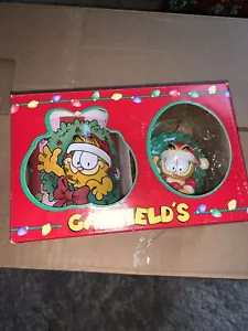 NIB Garfield the Cat Collectible Coffee Mug Cup and Christmas Ornament Gift Set - Picture 1 of 3