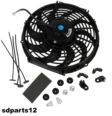 12'' Ventola Raffreddamento 12V Elettrica Portatile Radiatore Auto Kit Montaggio - Image 1 of 4