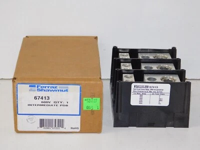 New Mersen Ferraz Shawmut 67413 600V Power Distribution Block 3 Pole Module Unit - Image 1 of 4