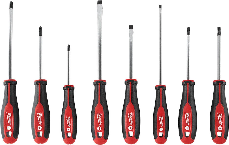 Milwaukee 48-22-2708 8 Piece Screwdriver Set - Red/Black