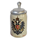 Vintage Austria Vienna Hassenpflug Ceramic Lidded Beer Stein 4 3/4" Tall .25 L