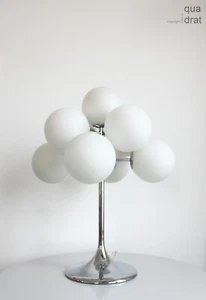 Temde Sputnik midcentury Tischlampe E.R. Nele 9 OpalglasKugeln auf Chromgestell - Bild 1 von 12