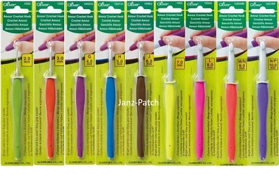 9 x Clover Amour Crochet Hooks Ergonomic Grip - 2, 3, 4, 5, 6, 7, 8, 9, 10mm - image 1 of 4