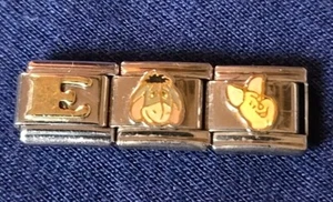 Y2K Disney & Friends Charm Charms Add-A-Link Bracelet Eeyore Winnie The Pooh E - Picture 1 of 3