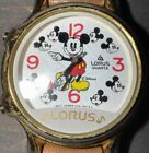 Vtg Lorus Mickey Mouse Musical Quartz Watch Original Leather