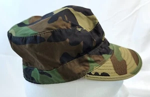 Vtg US Military Army Combat Uniform Ear Flap Hat Winter ACU Patrol Cap Camo 6.5 - Picture 1 of 11