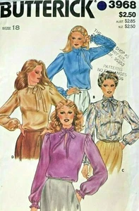1970's Butterick Misses' Blouse Pattern 3968 Size 18 UNCUT - Picture 1 of 2