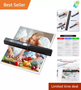 Compact Handheld A4 Scanner - 300/600/900 DPI, No Software Needed, 16GB SD Card - Picture 1 of 9