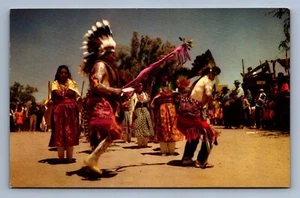 Postcard Vtg Ethnics Native American Pueblo Indian Dancers Ceremony Culture - Picture 1 of 2