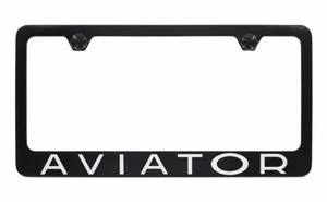 Lincoln Aviator Wordmark Black Finish Metal License Plate Frame Holder - Bild 1 von 4