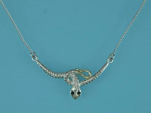 Shortie, Collier, Schlange, Simili, 43 cm Kette in Silber 925/ooo - Afbeelding 1 van 4