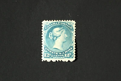 Canada #28 12 1/2C Blue Large Queen  OG MH-F/VF W/Cert. - Image 1 of 3