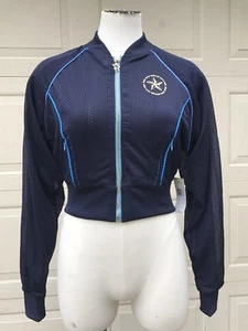 LADIES SIZE SMALL NAVY BLUE SEAN JEAN LONG SLEEVE LINED CROPPED JACKET~NWT~ - Picture 1 of 8
