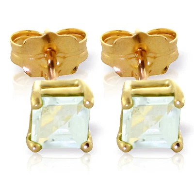 0.8 CTW 14K Solid Gold Sudden Sail Aquamarine Earrings - Image 1 of 3