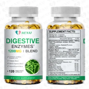 120 Digestive Enzymes Prebiotic & Probiotics Gas, Constipation & Bloating Relief - Picture 1 of 12