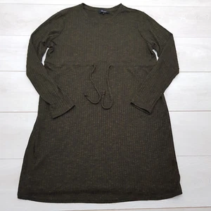 NEW LOOK Maternity Casual Shift Dress Size 16 Khaki Green Stretch Long Sleeve - Picture 1 of 8