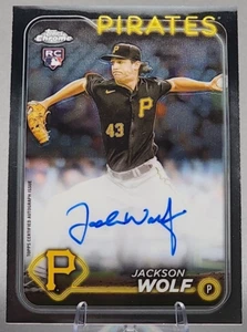 2024 Topps Chrome Jackson Wolf Rookie RC On Card Auto #RA-JWO Pittsburgh Pirates - Picture 1 of 2