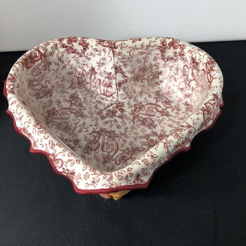 Heart Shaped LONGABERGER BASKET Handwoven All Complete All Around 9”x7” ❤️ Cover