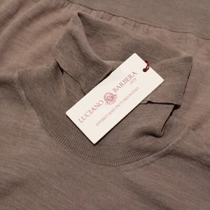 Luciano Barbera NWT Turtleneck Sweater Size 50 US M in Light Brown 100% Wool - Picture 1 of 8