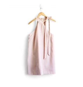 Mini Vestido Keepsake Two Minds Pequeño Rubor Línea A Halter Lazo Cuello Corbata Poliéster - Imagen 1 de 8