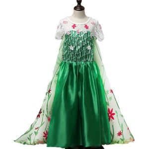 Kids Girls Elsa Princess Dress Queen Cosplay Costume Fancy Dress&7-piece set - Picture 1 of 26