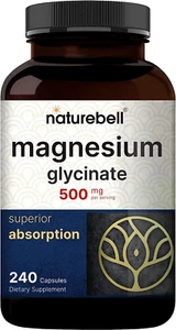 Magnesium Glycinate Capsules 500Mg | 240 Count, 100% Chelated & Purified, 3Rd Pa - Picture 1 of 12