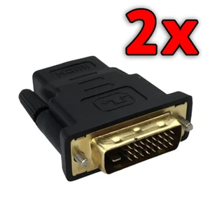 2x DVI D Male Dual Link Plug to HDMI Female Converter Cable Adapter For HDTV HD - Picture 1 of 4