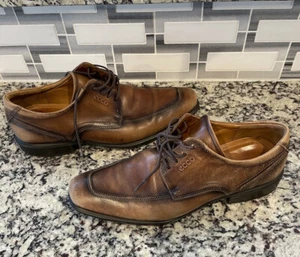 Scarpe eleganti uomo Ecco Cario pelle marrone punta grembiule uomo 10 extra larghe - Foto 1 di 10