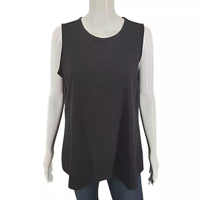 Camiseta sin mangas Denim Co Dressy Perfect Jersey Everyday talla mediana negra Foto 1 de 4