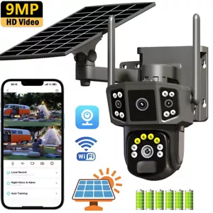 9MP Wireless Dual Lens Security Camera WiFi IP Solar Powered CCTV Outdoor Cam - Picture 1 of 15