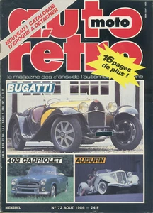 AUTO RETRO n°72 08/1986 BUGATTI PEUGEOT 403 cabriolet AUBURN - Picture 1 of 1