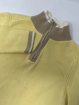 Tommy Hilfiger Yellow 1/4 Zip Vintage Cotton Jacket/Jumper - Women's Large GHP6. - Image 1 of 4