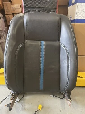 2010 - 2014 FORD MUSTANG GT PASSENGER SEAT UPPER BLACK LEATHER BLUE STRIPE - Image 1 of 4