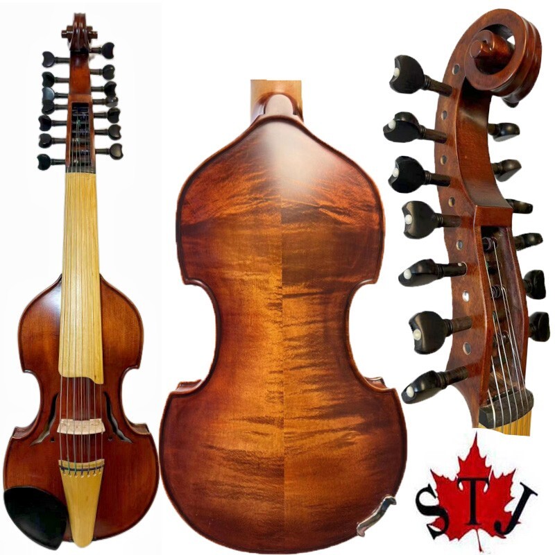 539 Viola D Amore　ヴィオラダモーレ フード付きブルー　LL ヴィオラ・ダモーレ 14インチ 7x7弦 Viola d'amore バロック