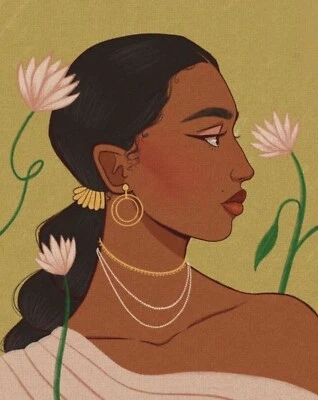 Hermosa niña | Pintura hecha a mano | Lienzo de algodón | Color acrílico Foto 1 de 2