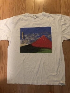 HOKUSAI SPECIAL EDITION "Fine Wind, Clear Morning" Red Fuji Art Shirt Size Large - Picture 1 of 5